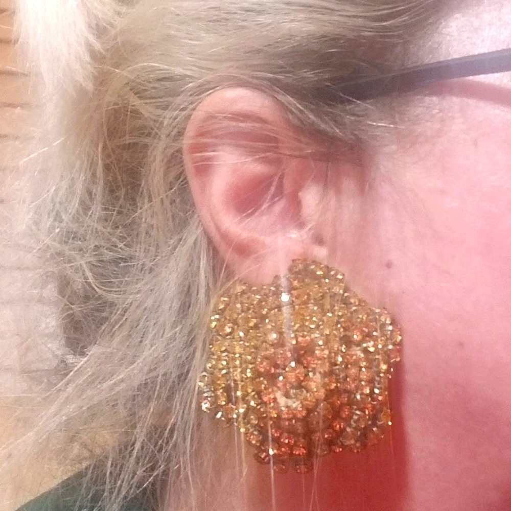 Rebecca de Ravenel's AVA Topaz Crystal Runway Statement Earrings - Picture 3 of 10